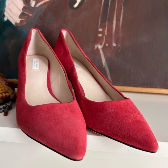 Cole Haan Red Suede Heels 7B - Picture 14 of 16